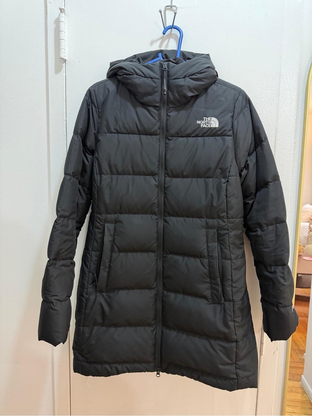 The North Face Women's Black Long Puffer Jacket with Hood